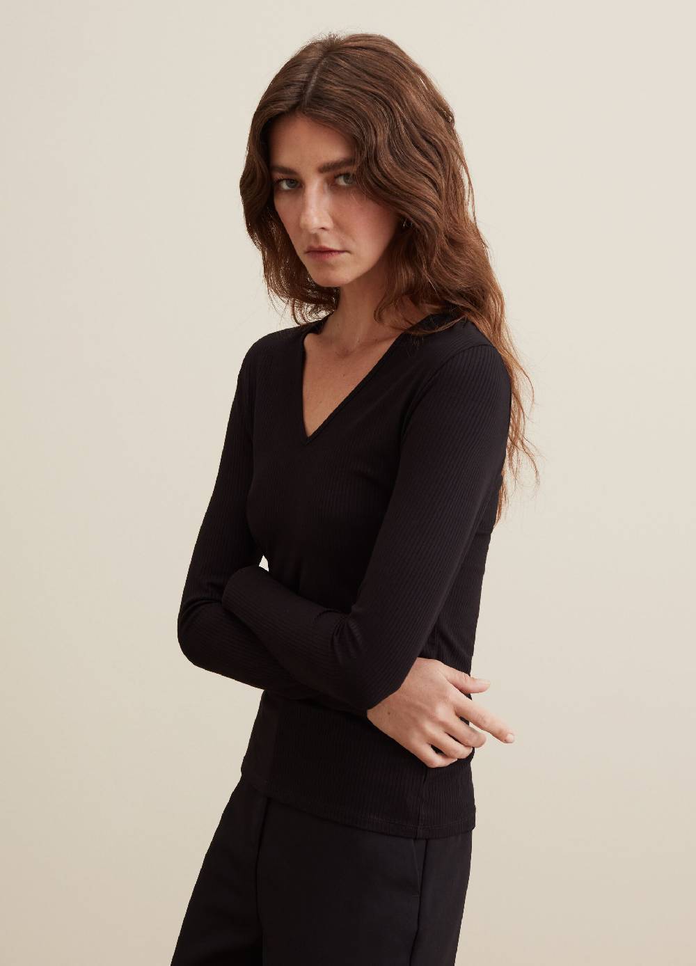 PIOMBO T-shirt a maniche lunghe con scollo a V Hotsell
