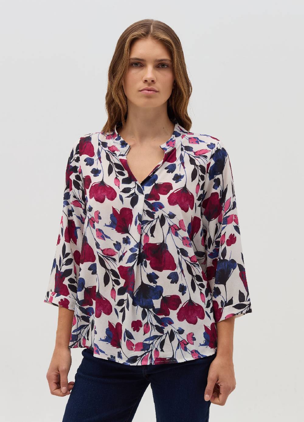 HYBRID Blusa con stampa floreale e maniche a tre quarti Saldi Di Fabbrica