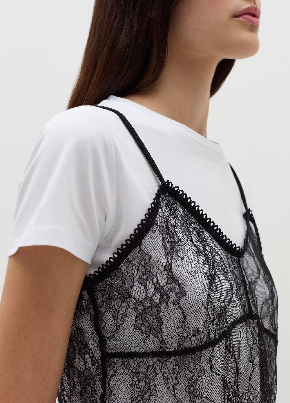 B. ANGEL T-shirt con top in pizzo Nuova