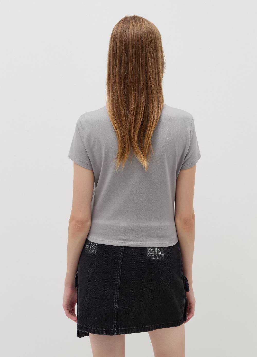 B. ANGEL T-shirt crop con ricamo lettering Italy