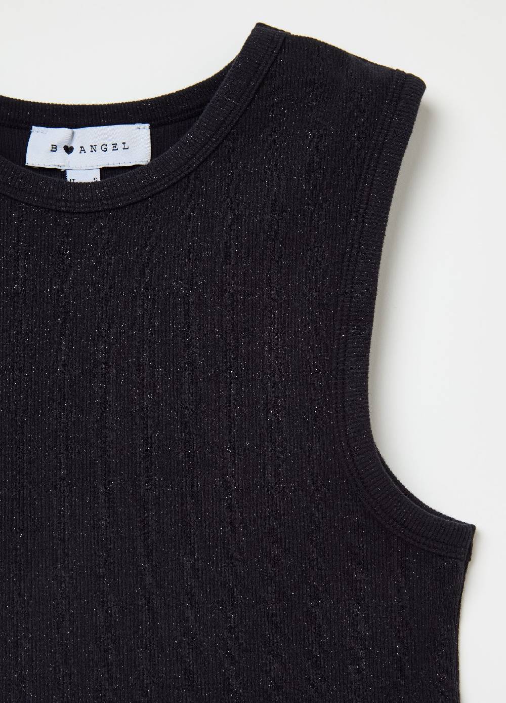 B. ANGEL Tank top crop a costine con lurex Italia