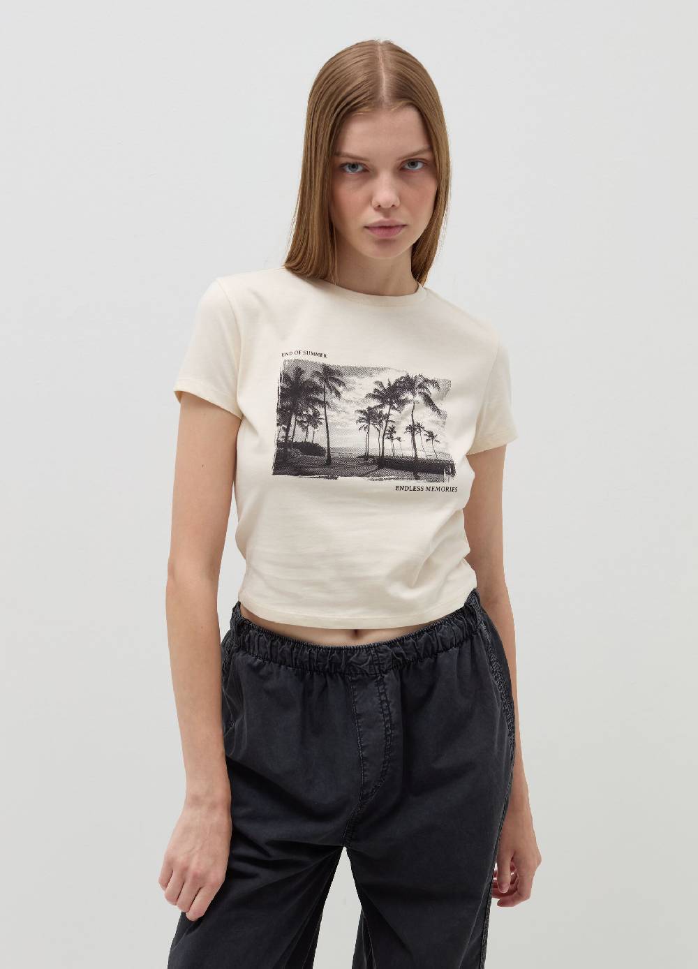 B. ANGEL T-shirt crop in cotone Vendita