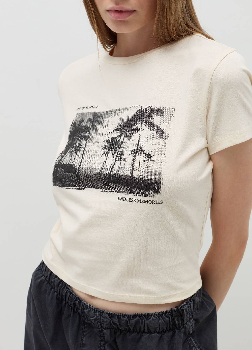 B. ANGEL T-shirt crop in cotone Vendita