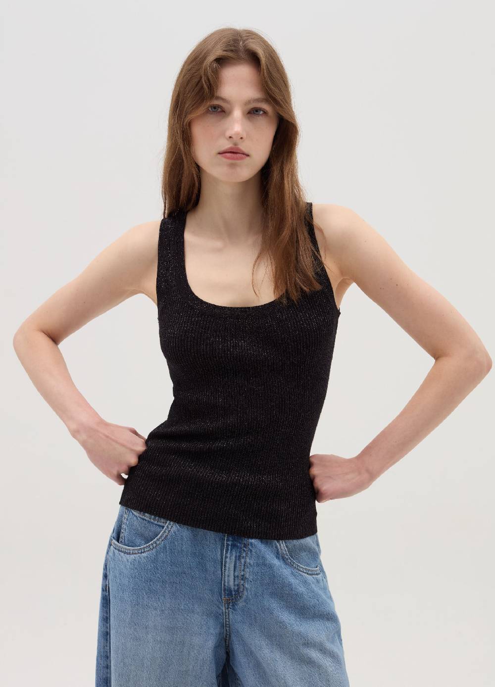 OVS Tank top a costine con lurex Spedizione Gratuita