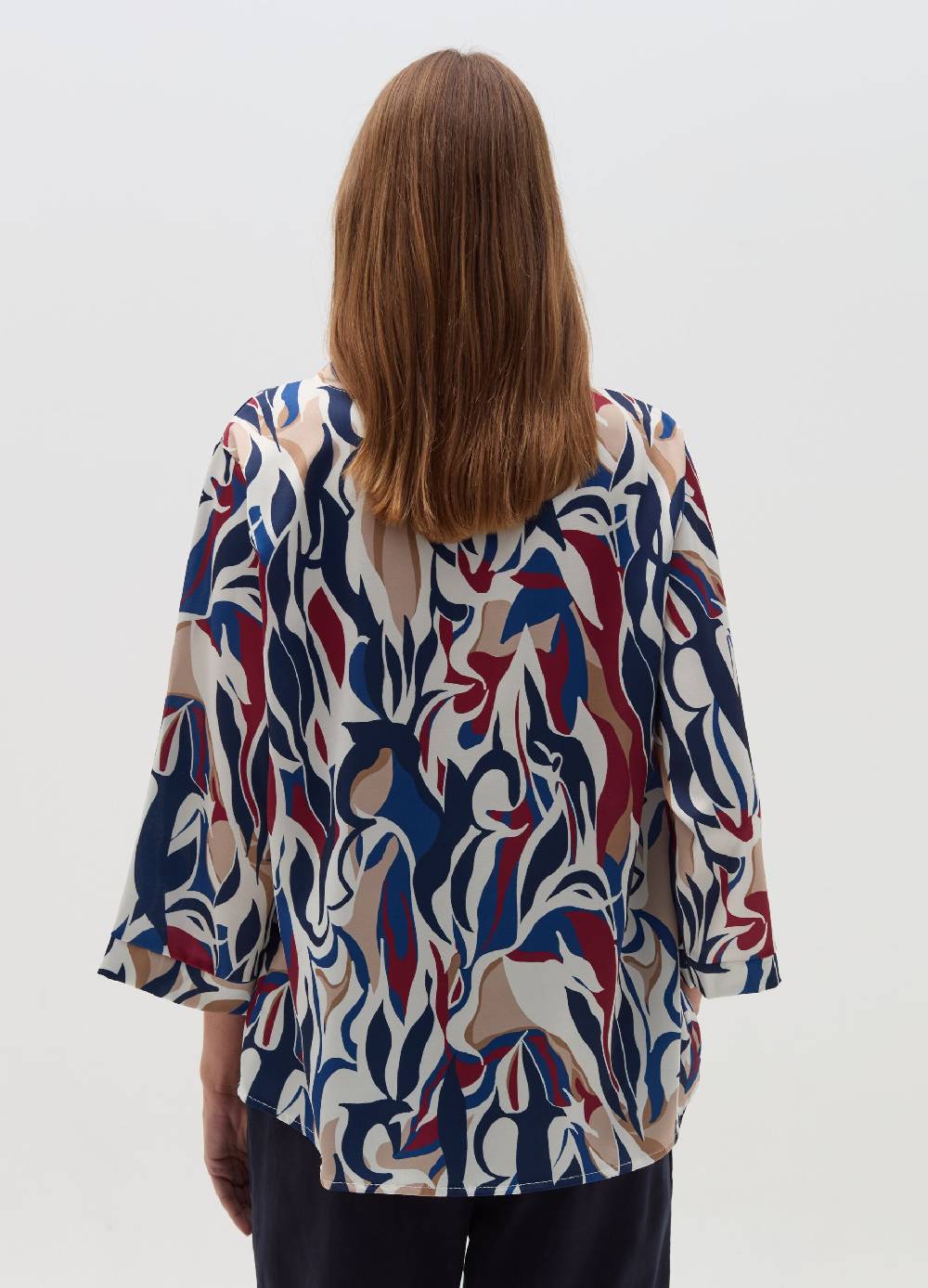 HYBRID Blusa multicolore con scollo a V Pezzi Unici