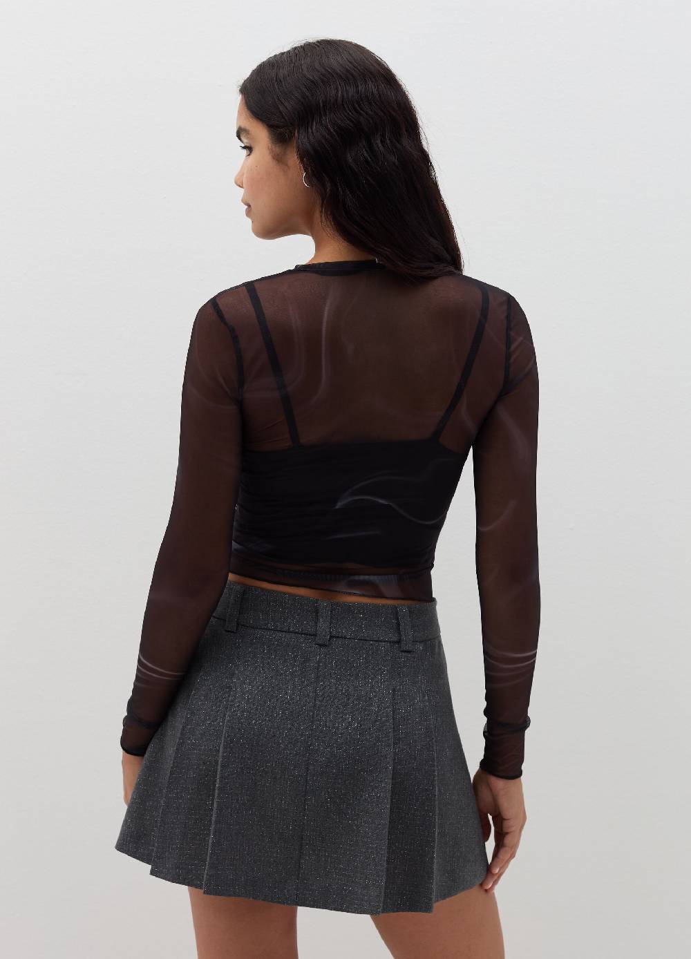 B. ANGEL T-shirt maniche lunghe in mesh con lurex Soddisfazione Garantita