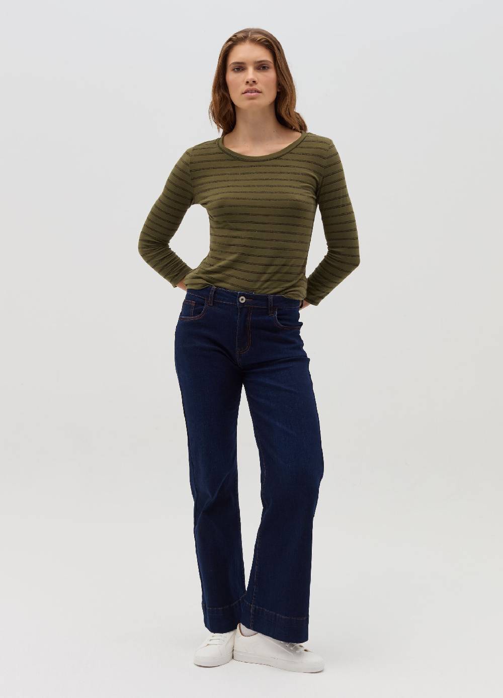 HYBRID T-shirt a righe in lurex maniche a tre quarti Offerte