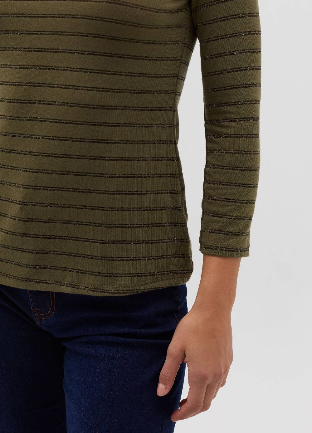 HYBRID T-shirt a righe in lurex maniche a tre quarti Offerte