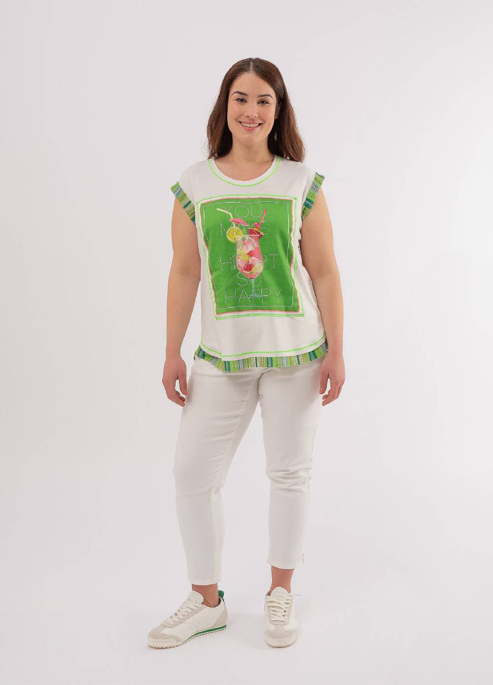 OCTOBER T-shirt con stampa cocktail Curvy