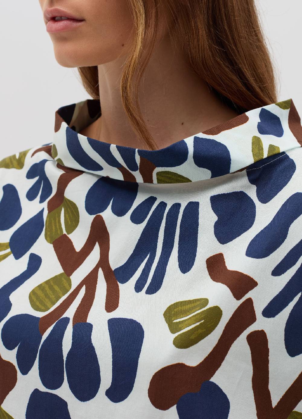 HYBRID Blusa in cotone stretch floreale Smaltimento dello stoccaggio