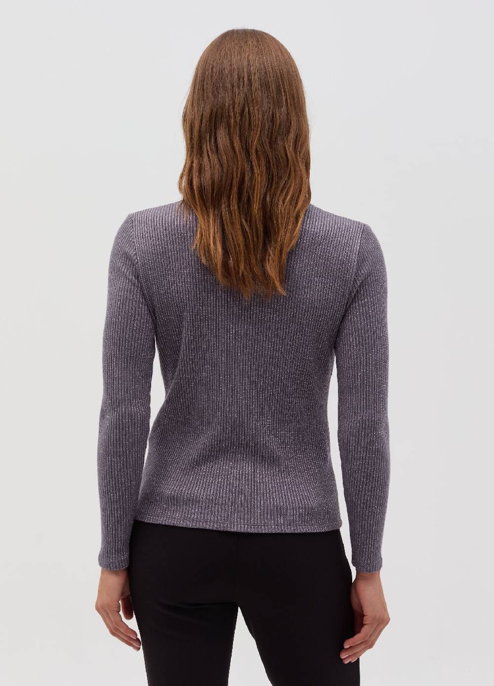 OVS T-shirt in lurex a maniche lunghe con collo alto Offerta migliore