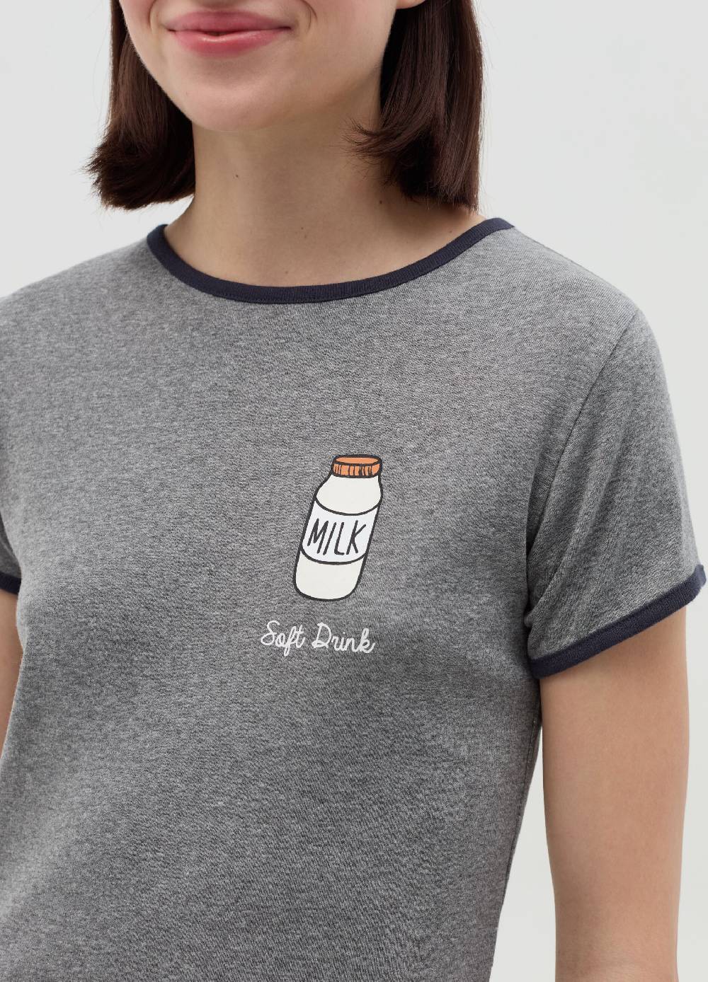 MILK+HERO T-shirt girocollo con stampa Ritorno libero