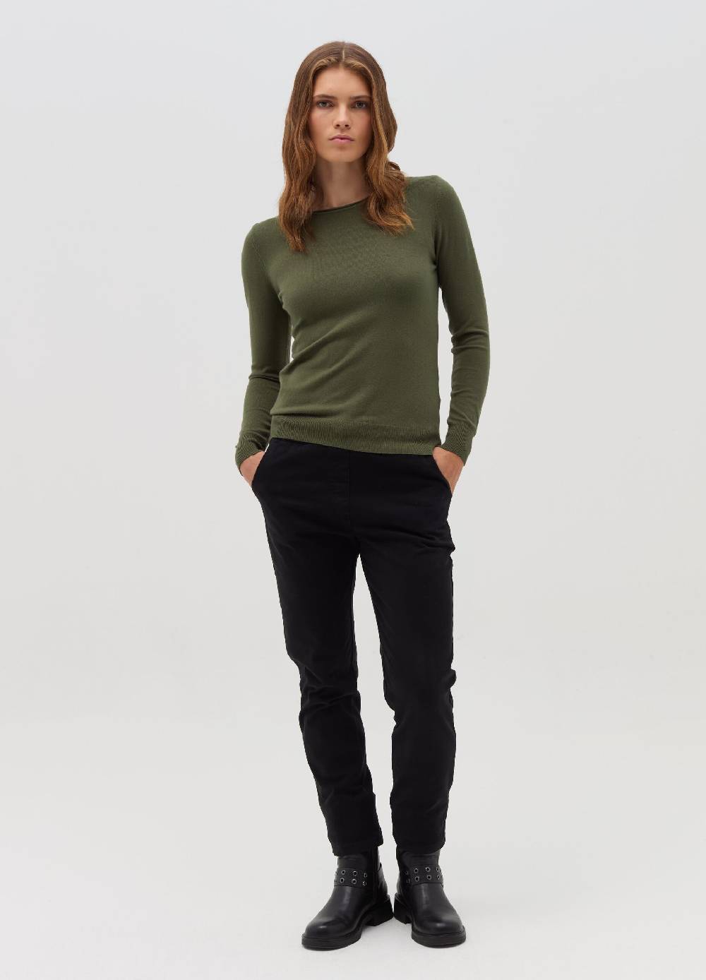 HYBRID Pullover girocollo con piccolo risvolto Fino al 60% di sconto