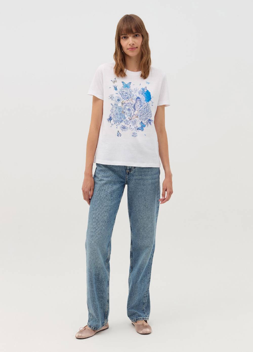 OVS T-shirt stampa farfalle con fiori Offerta speciale della fabbrica