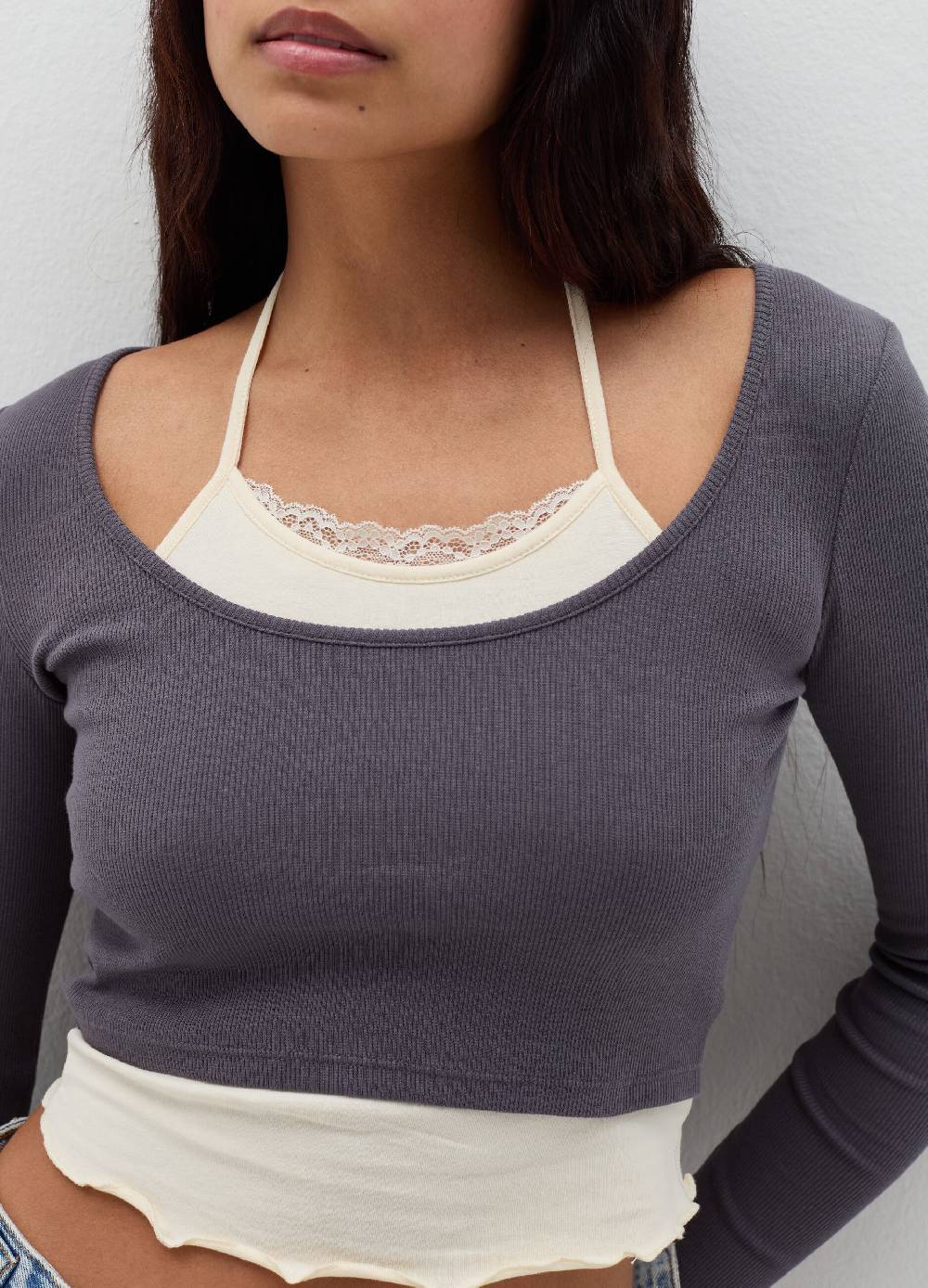 B. ANGEL T-shirt crop con canotta interna Enormi sconti