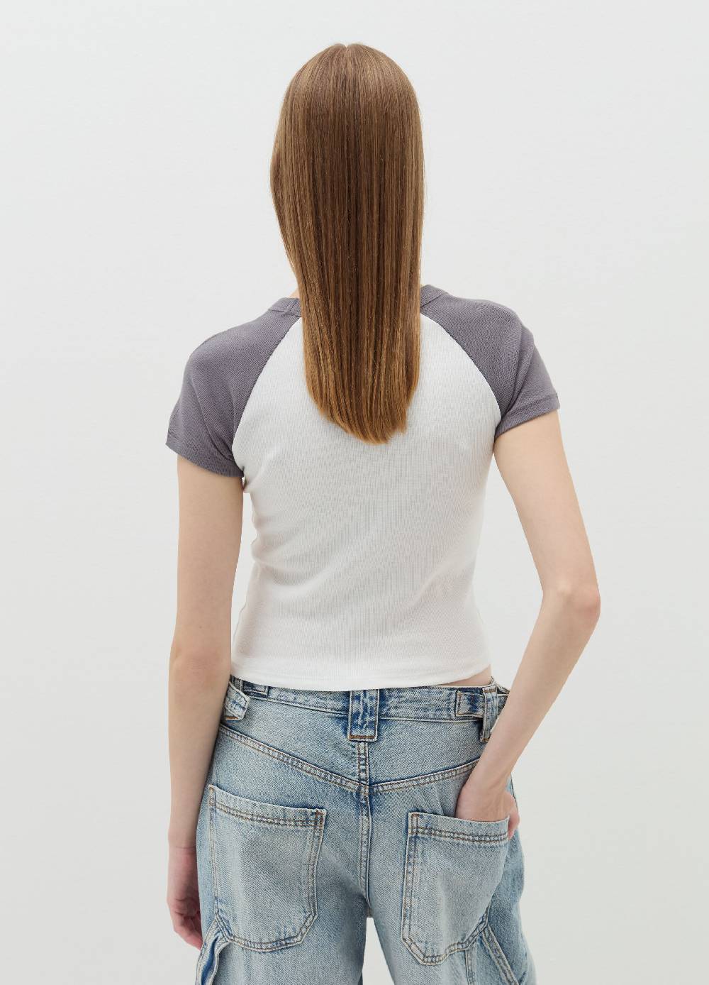 B. ANGEL T-shirt a costine con ricamo Officina