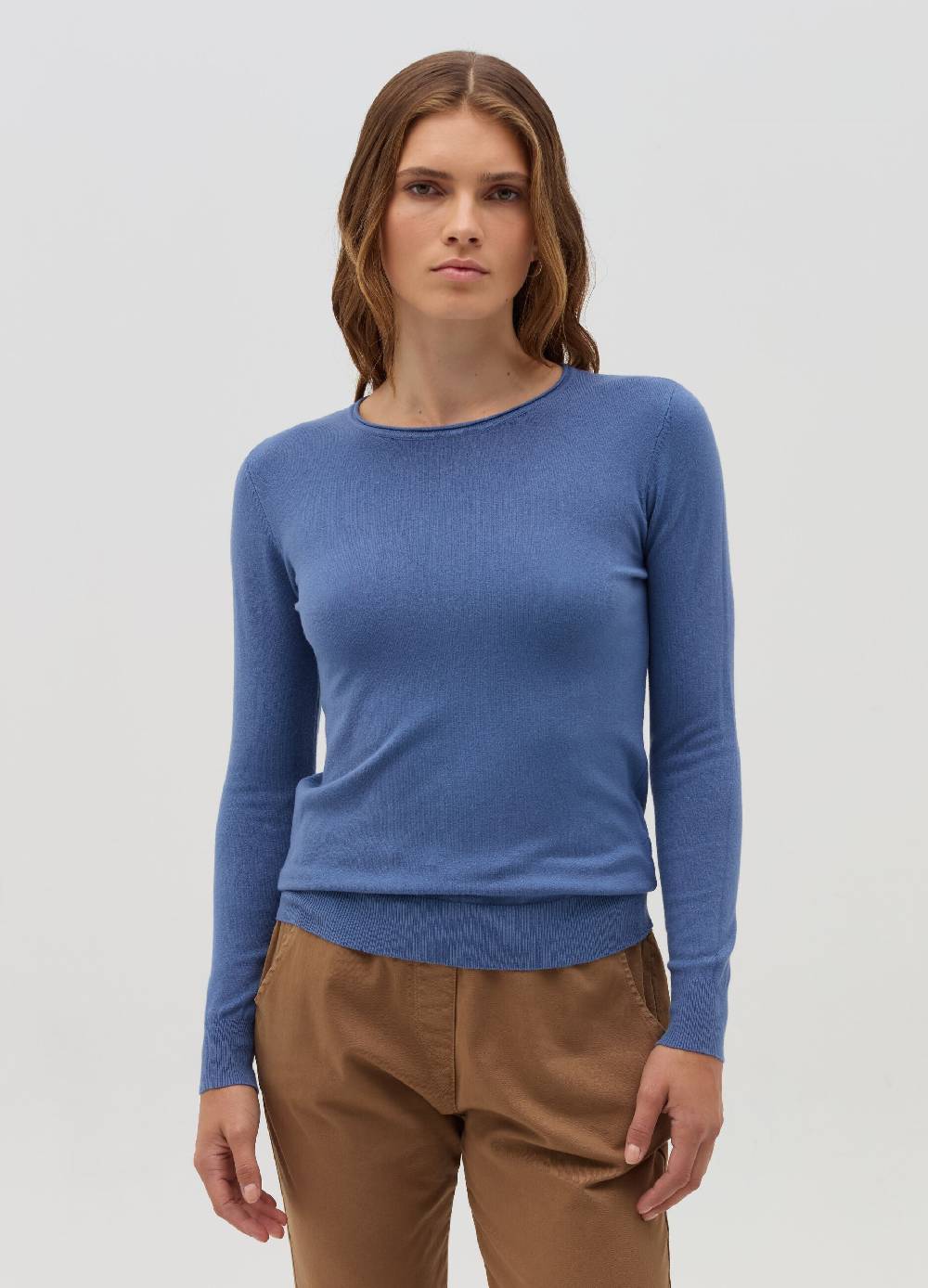 HYBRID Pullover girocollo con piccolo risvolto Esporta salva
