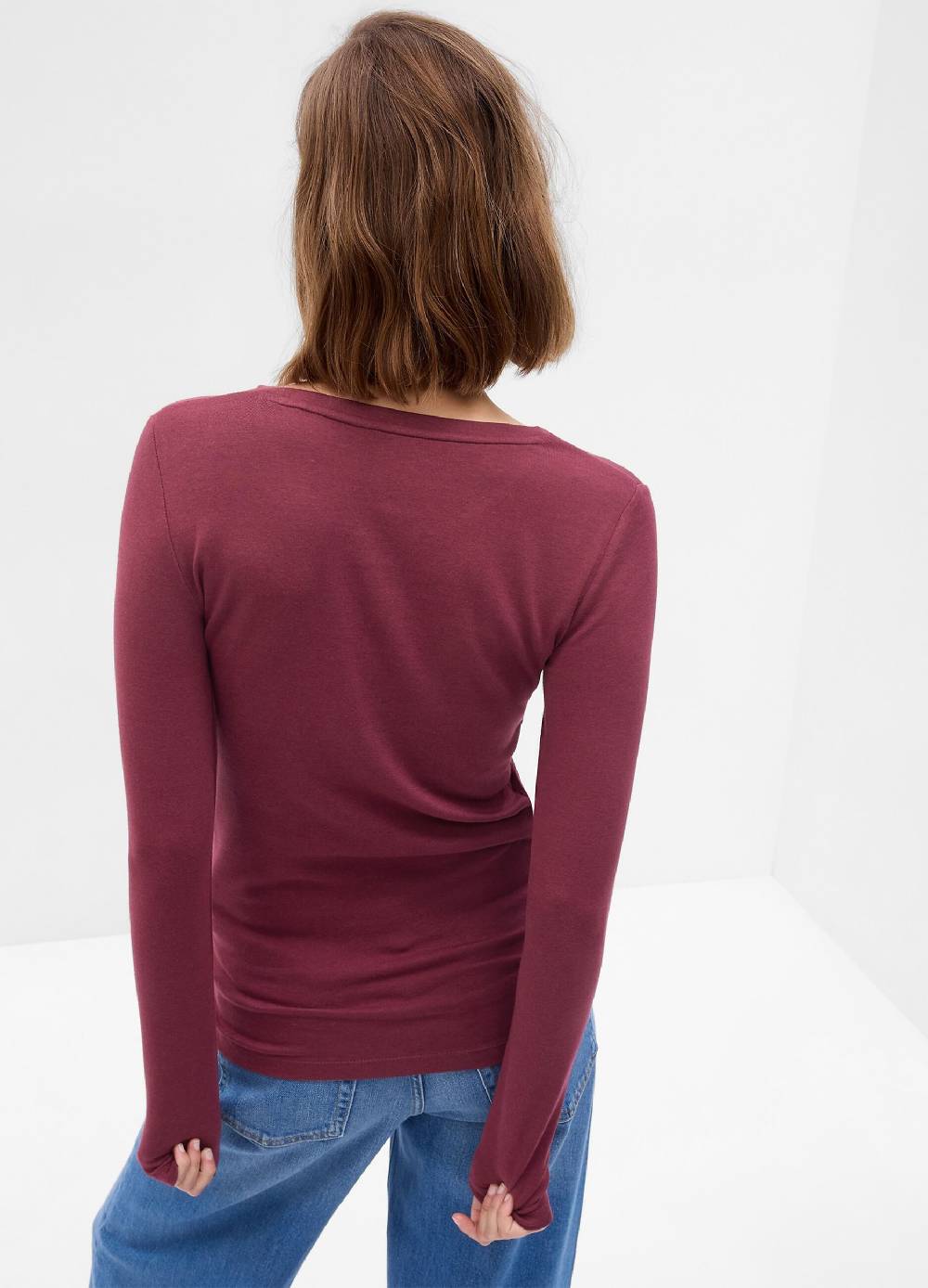 GAP T-shirt a maniche lunghe in cotone e modal In vendita