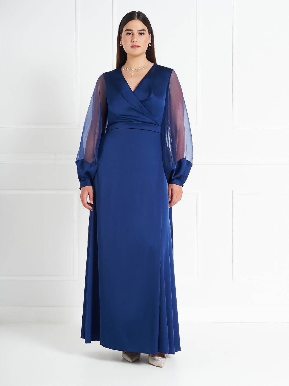 Rinascimento Abito Curvy atelier Blu In Vendita