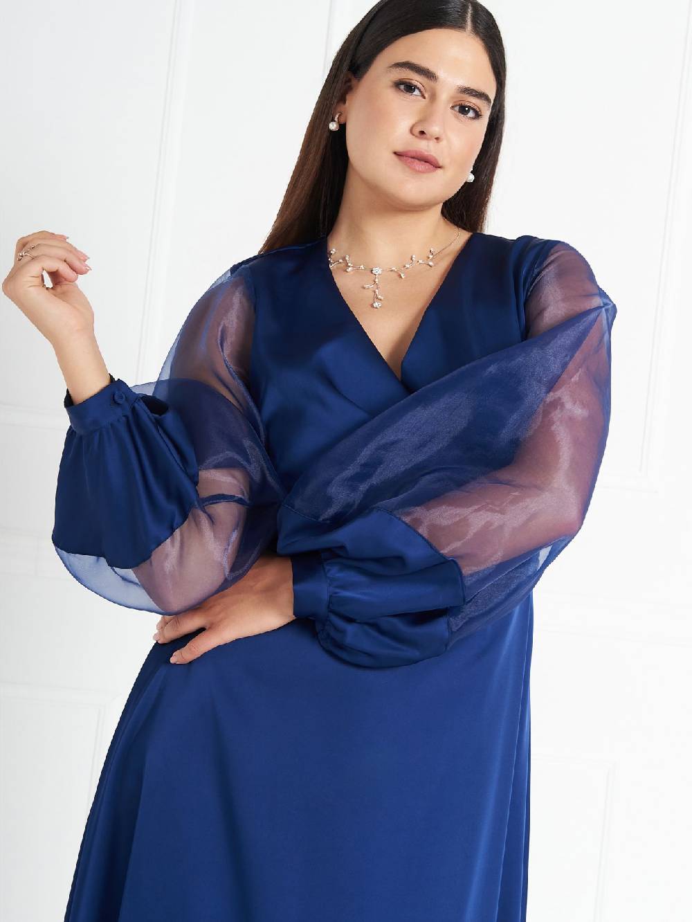Rinascimento Abito Curvy atelier Blu In Vendita