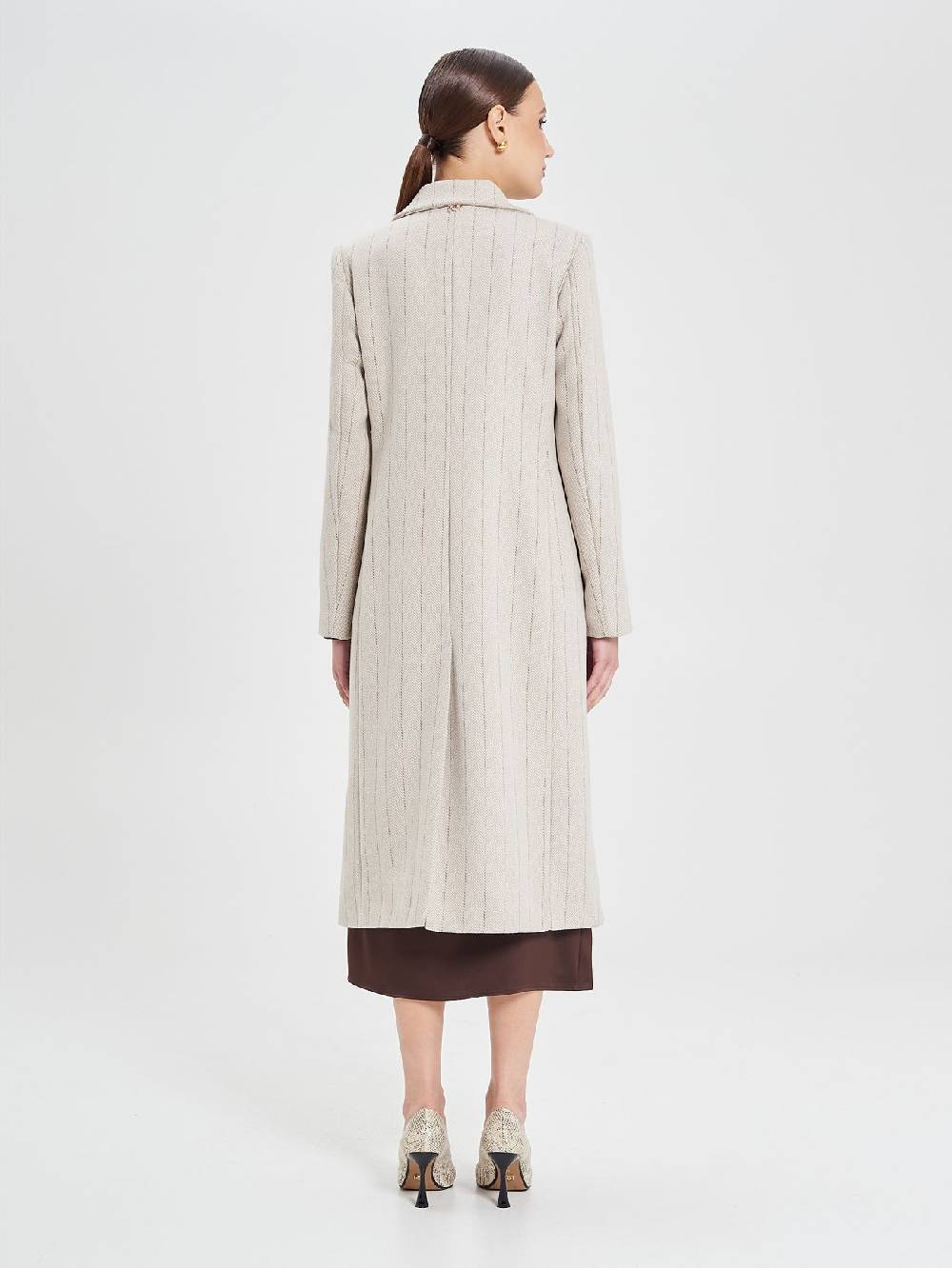 Rinascimento Cappotto Beige Spinato Vendite Flash