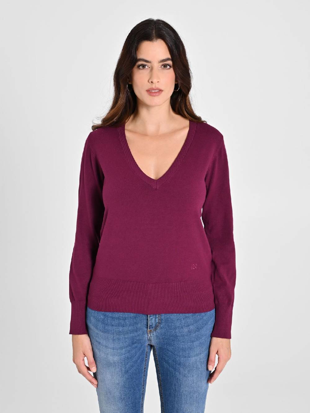 Rinascimento Maglia con Scollo a "V" Bordeaux Ecotec® 2025