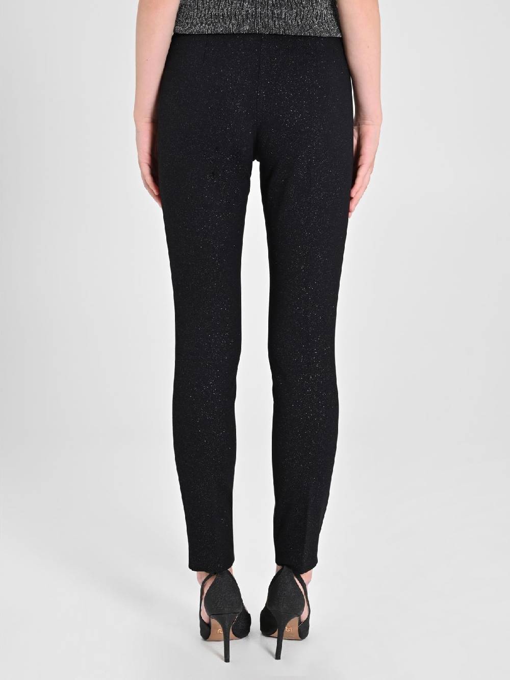 Rinascimento Pantaloni Glitter Neri 2025