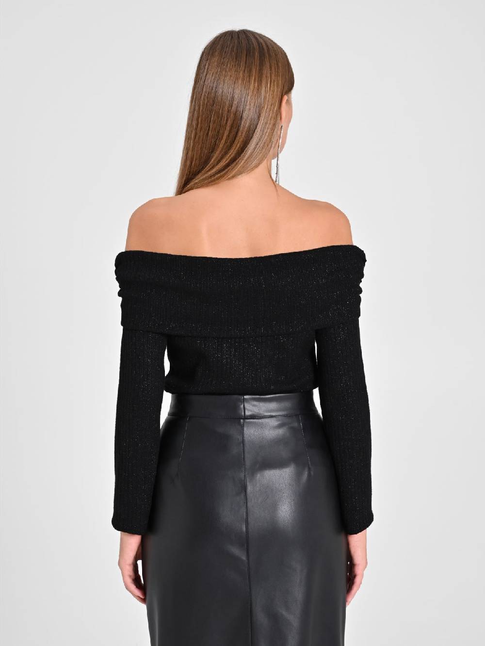 Rinascimento Maglia Lurex Nera In Linea