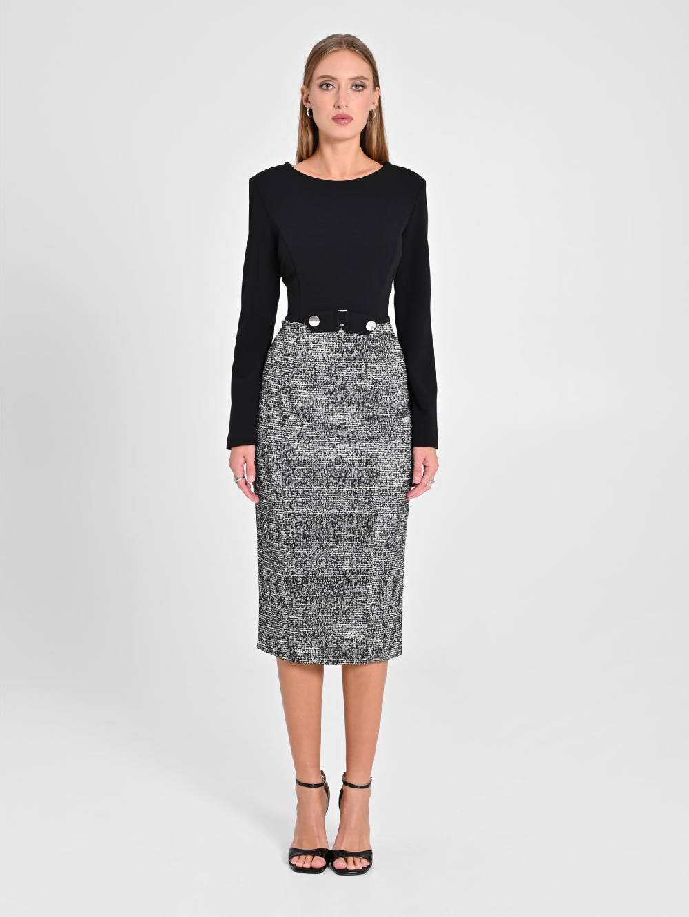 Rinascimento Abito Tweed Lurex Spedizione Gratuita