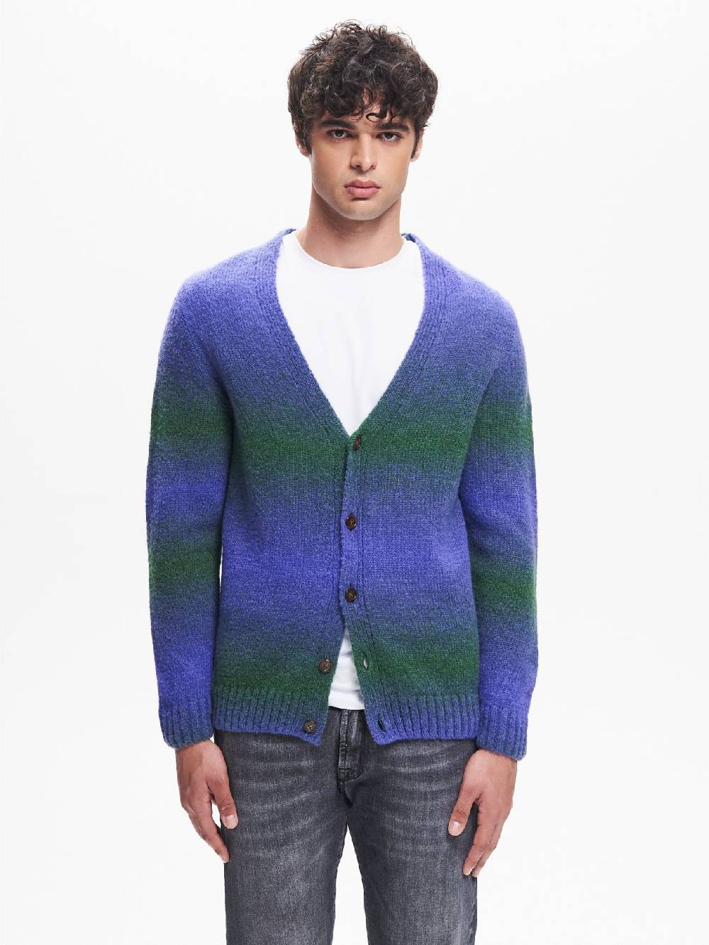 Rinascimento Cardigan Uomo effetto Degradè Verde QB24 Convenienza