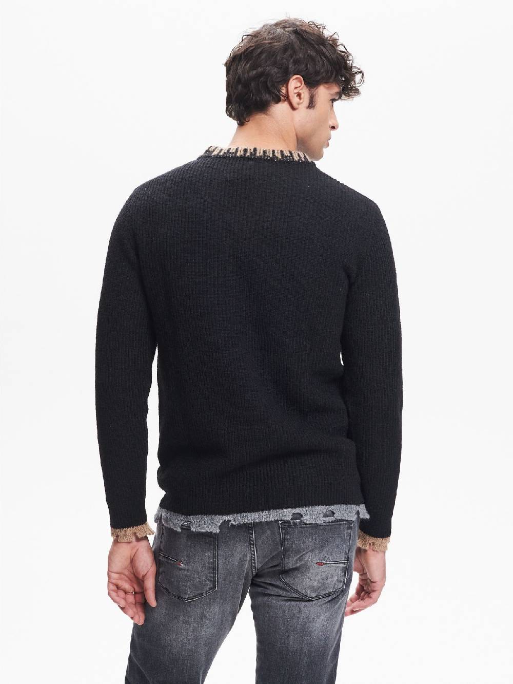 Rinascimento Maglia Girocollo Uomo Costa Inglese Nero QB24 Presa