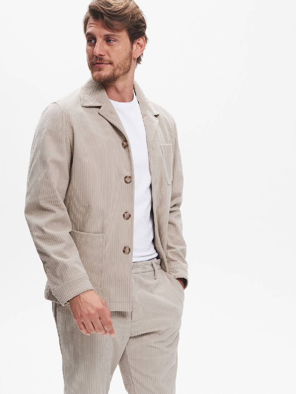 Rinascimento Giacca in Velluto Uomo Costa Francese QB24 Vendita Calda