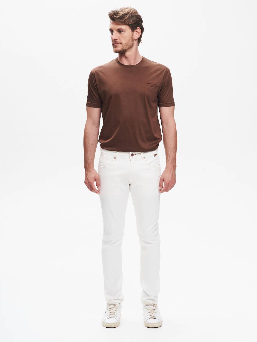 Rinascimento Jeans Slim-Fit Uomo Bull Bianco QB24 Saldi Di Fabbrica