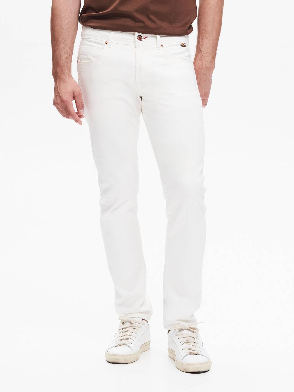 Rinascimento Jeans Slim-Fit Uomo Bull Bianco QB24 Saldi Di Fabbrica