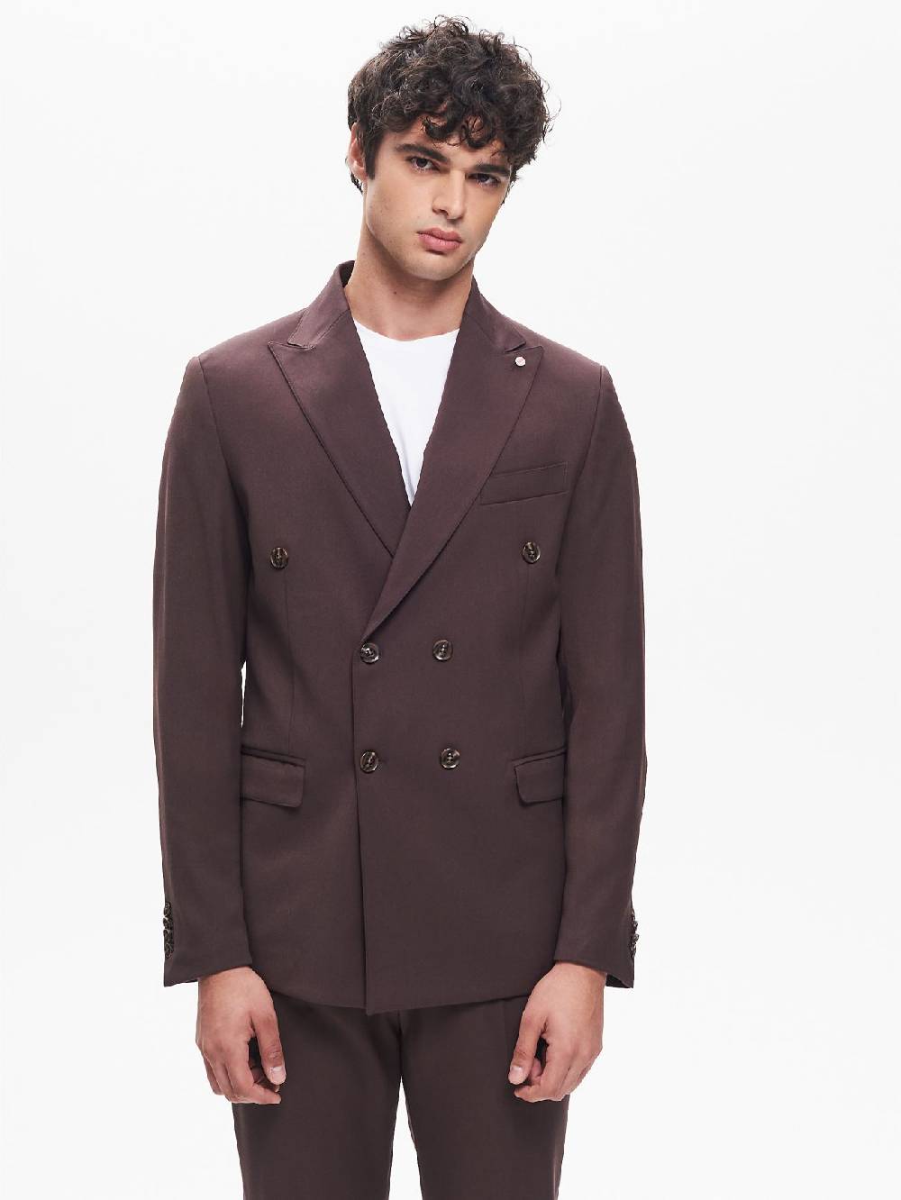 Rinascimento Giacca Doppiopetto Uomo Poliviscosa Moro QB24 Vendite Flash