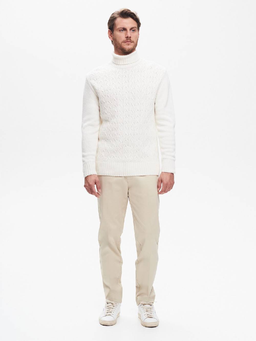 Rinascimento Maglione Dolcevita Uomo con Lavorazione QB24 Nuova