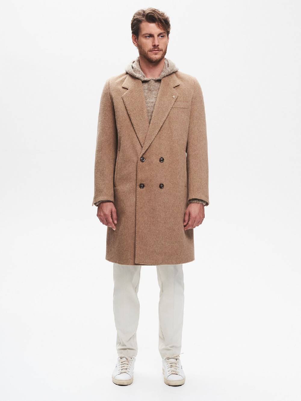 Rinascimento Cappotto Doppiopetto Uomo Over Spazzolato QB24 Moda