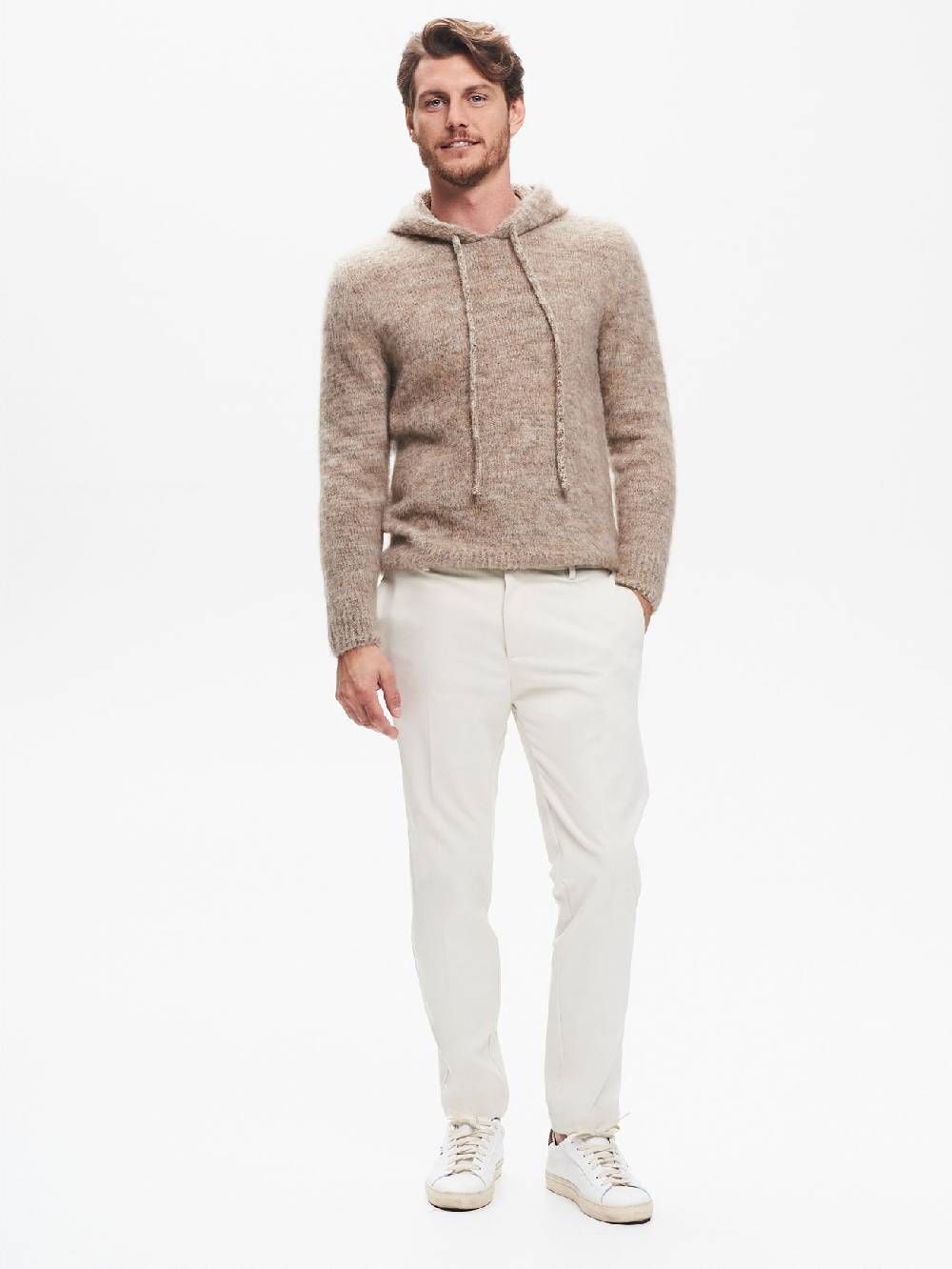 Rinascimento Pantaloni Regular-Fit Uomo Velluto Avorio QB24 Italia
