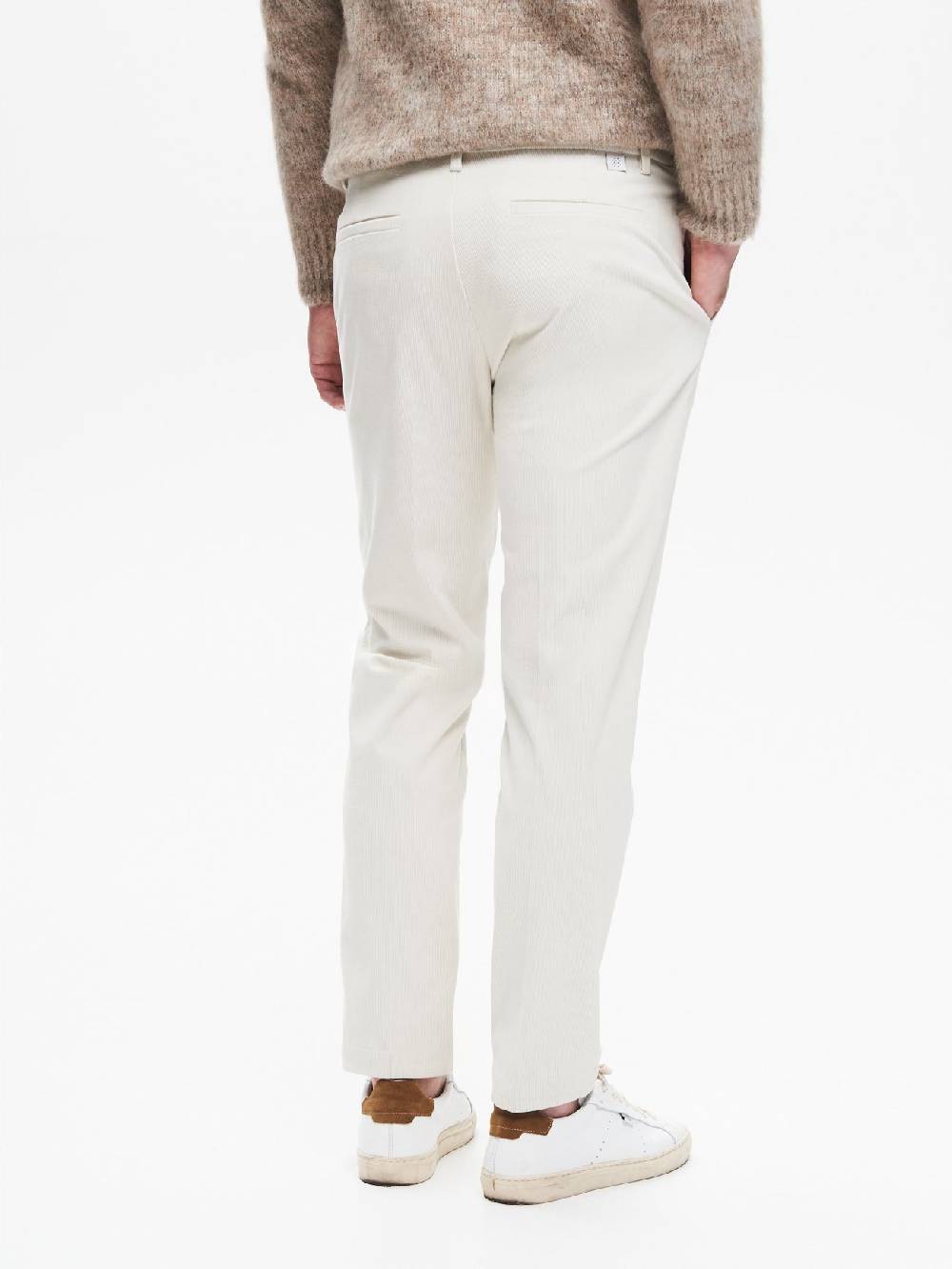 Rinascimento Pantaloni Regular-Fit Uomo Velluto Avorio QB24 Italia
