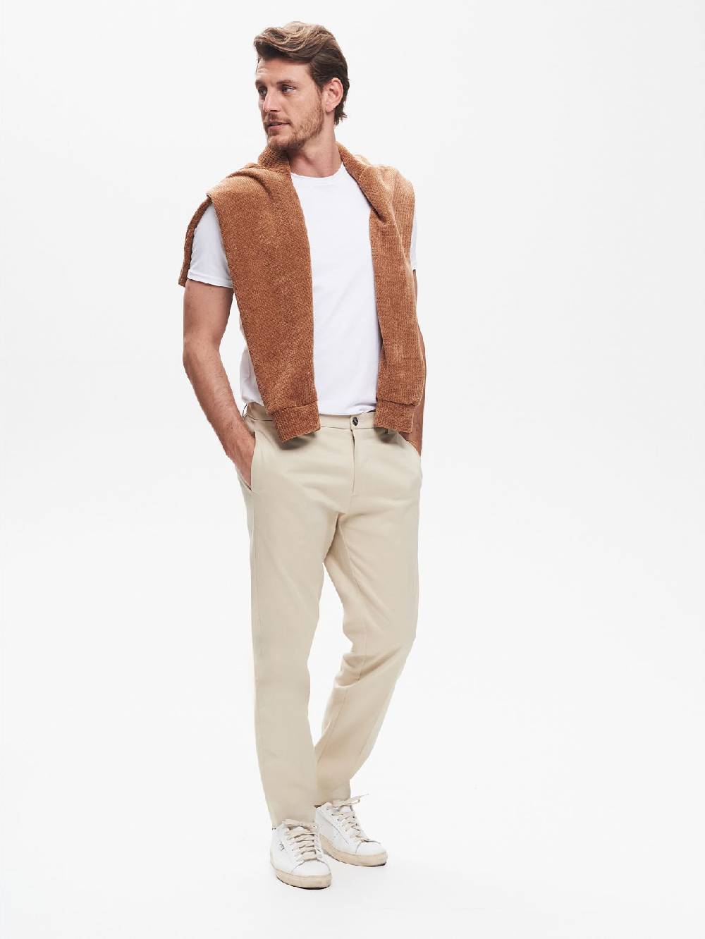 Rinascimento Pantaloni Regular-Fit Uomo in Gabardina QB24 Spedizione Gratuita