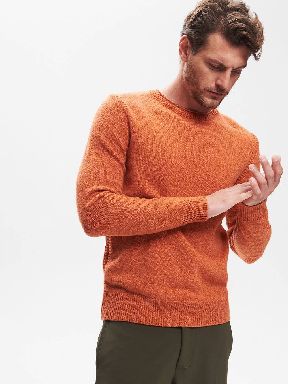 Rinascimento Maglia Girocollo Uomo Moulinè ArancioneQB24 Pezzi Unici