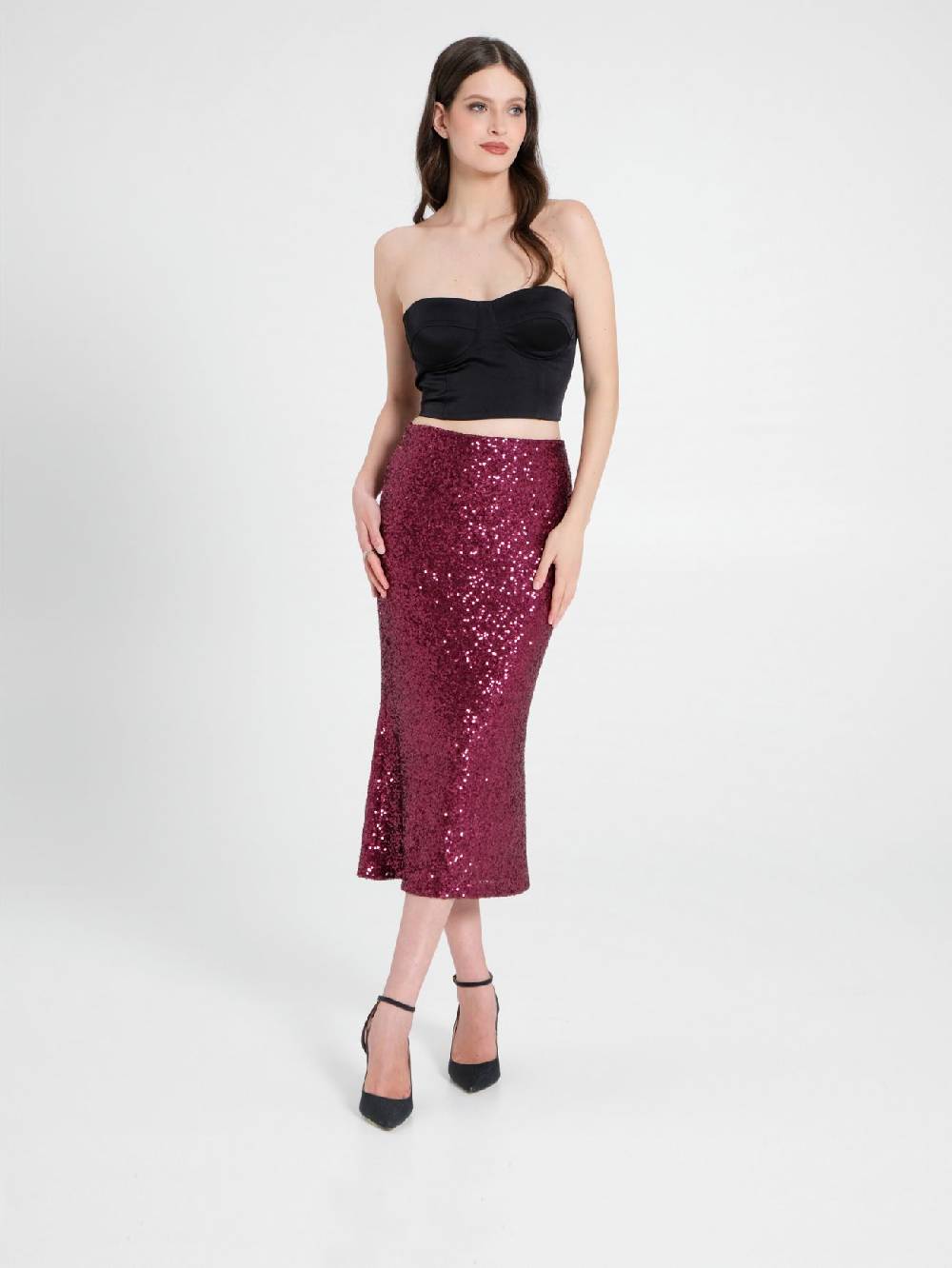 Rinascimento Gonna Longuette in Paillettes Italia