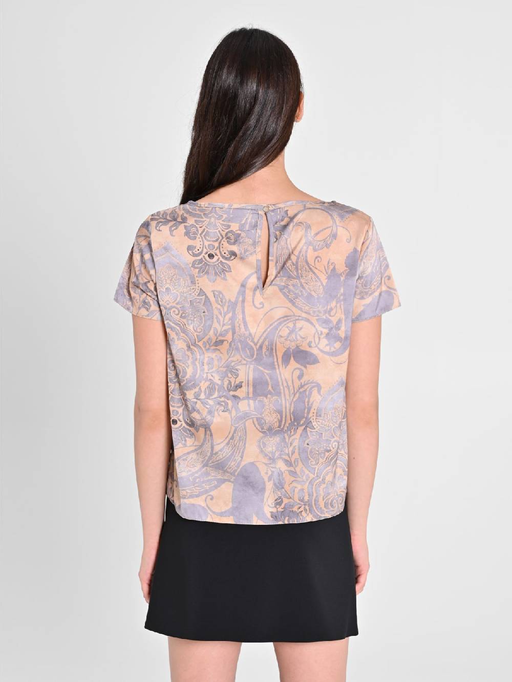 Rinascimento Blusa in Raso stampa Cachemire Convenienza