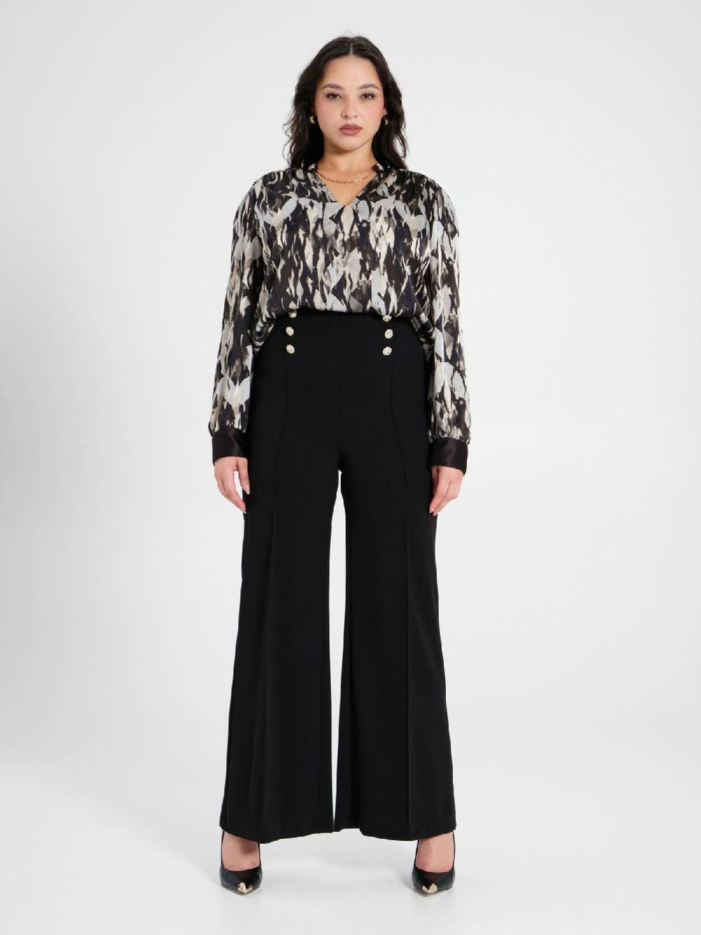 Rinascimento Pantaloni Curvy con Bottoni Dorati Hotsell