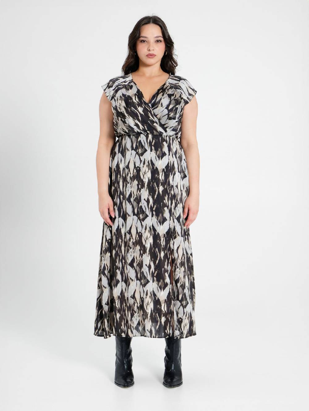 Rinascimento Abito Curvy stampa Black & White Vendita Calda