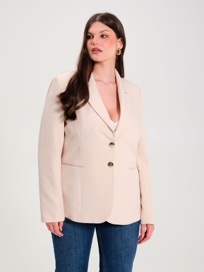 Rinascimento Giacca Curvy a Due Bottoni Beige Nuova