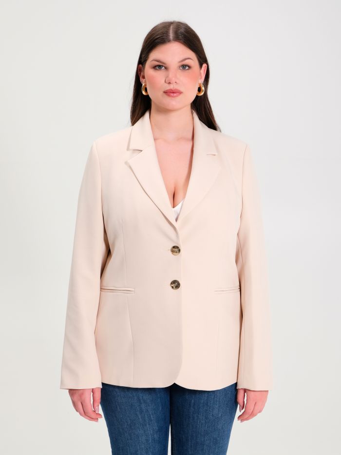 Rinascimento Giacca Curvy a Due Bottoni Beige Nuova