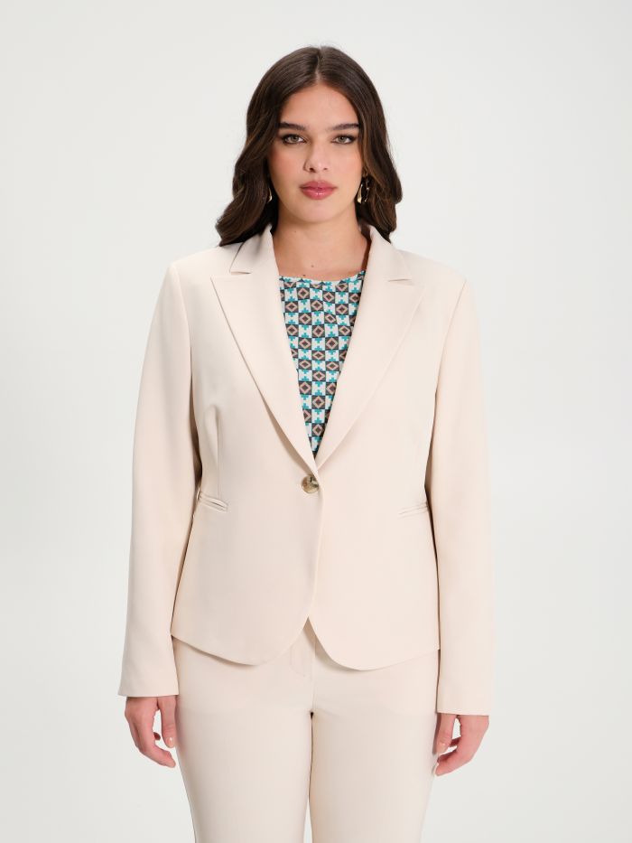 Rinascimento Giacca Curvy Monobottone Beige Moda