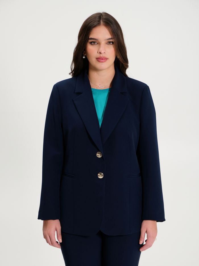 Rinascimento Giacca Curvy a Due Bottoni Blu Navy Italia