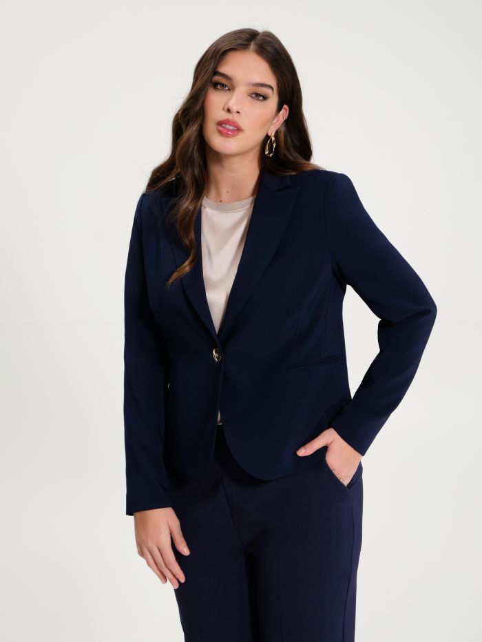 Rinascimento Giacca Curvy Monobottone Blu Navy 2025